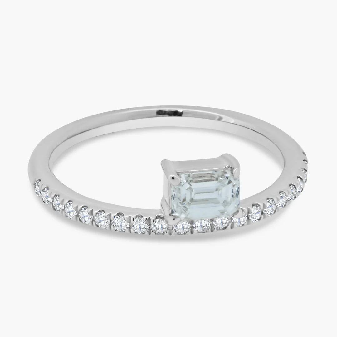 Pavé Band + Floating Diamond Ring