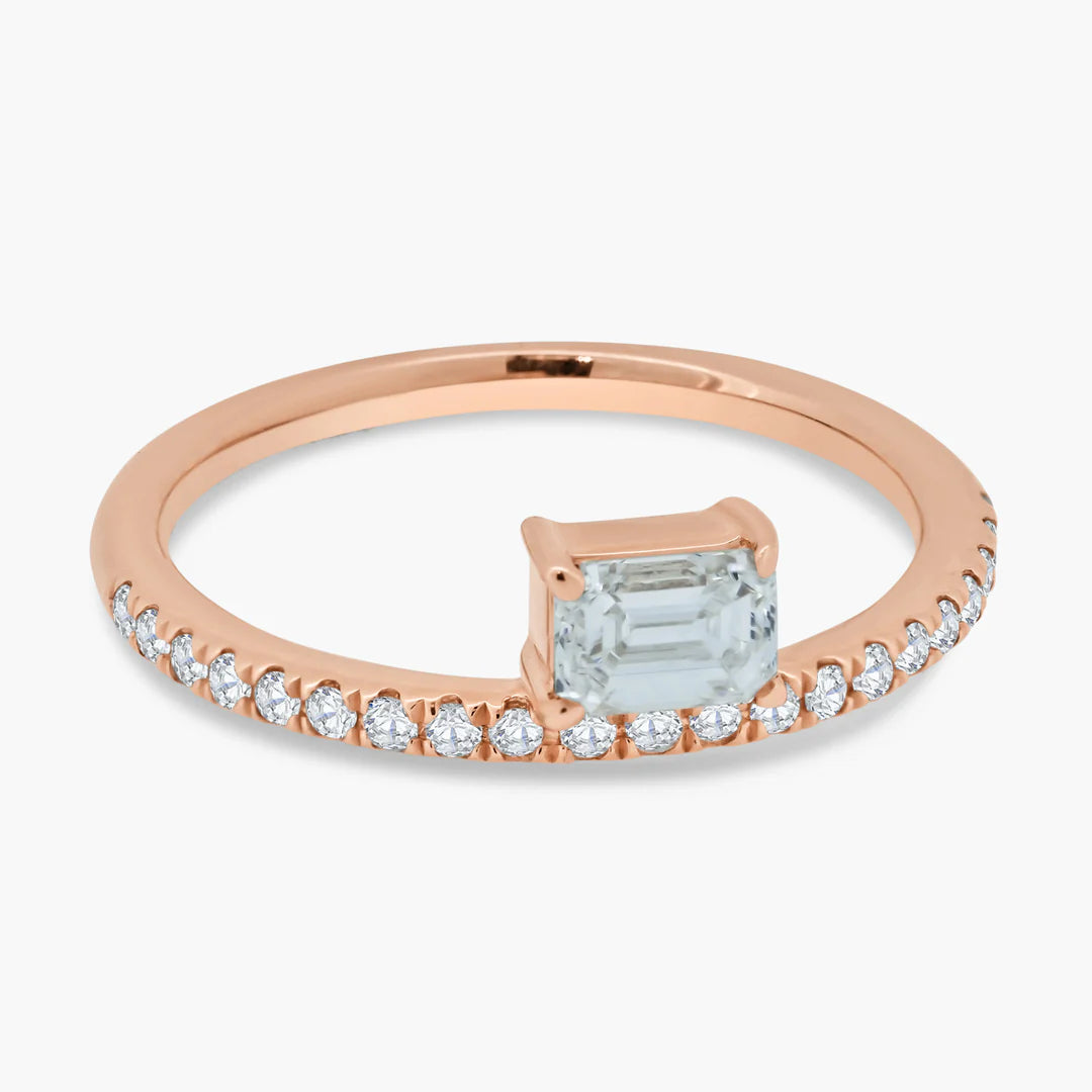 Pavé Band + Floating Diamond Ring