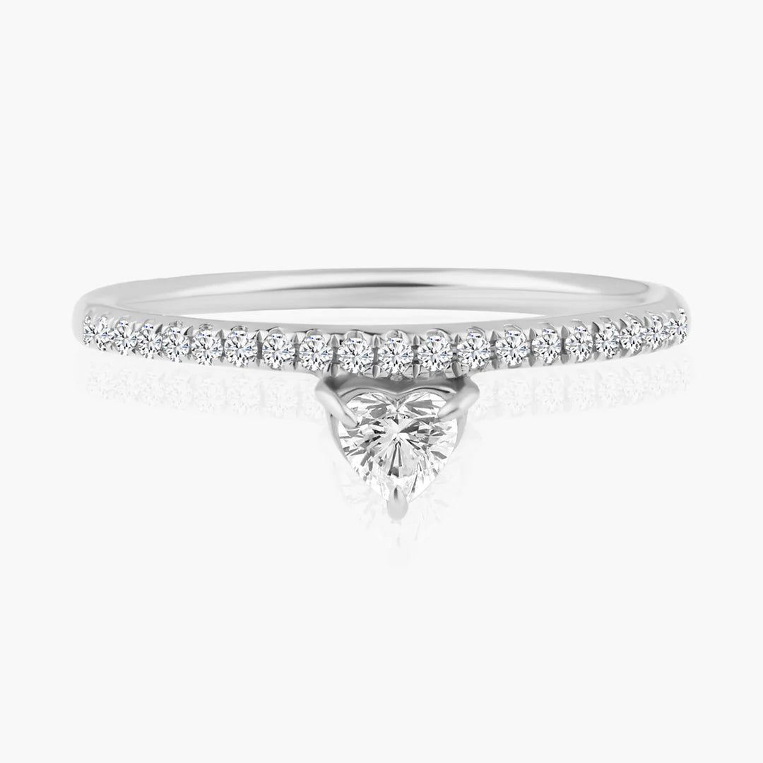 Pavé Band + Floating Diamond Ring