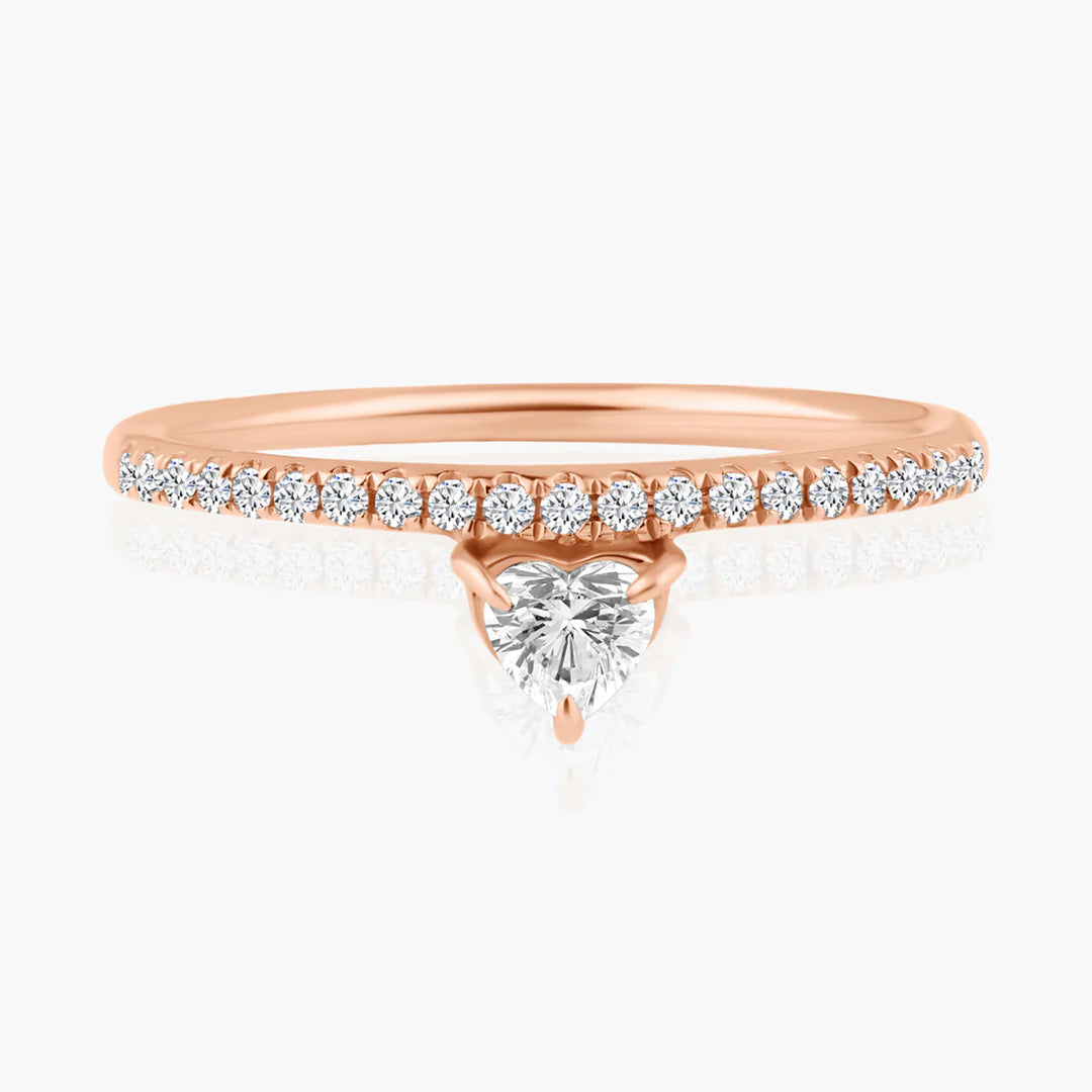 Pavé Band + Floating Diamond Ring