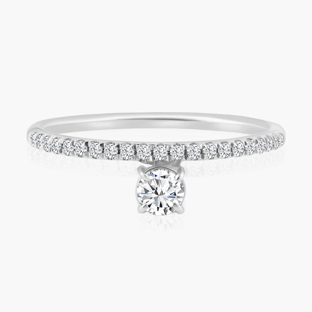 Pavé Band + Floating Diamond Ring
