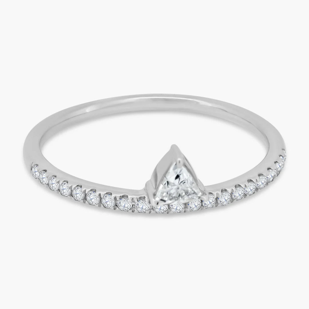 Pavé Band + Floating Diamond Ring