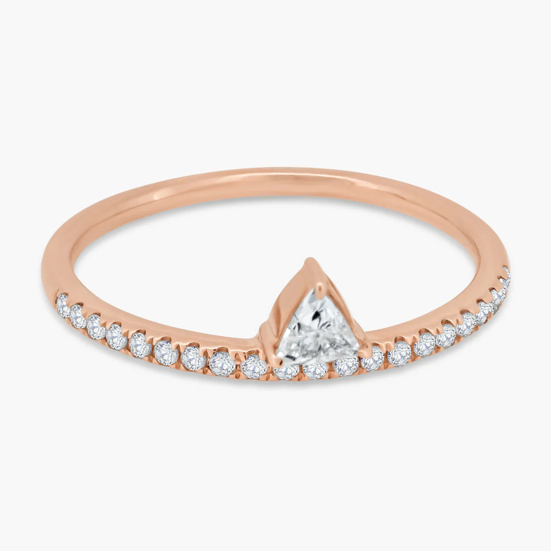 Pavé Band + Floating Diamond Ring