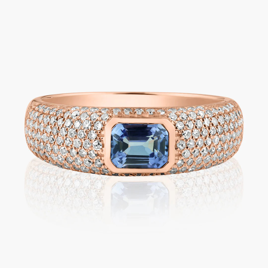Pavé Gemstone Cigar Ring