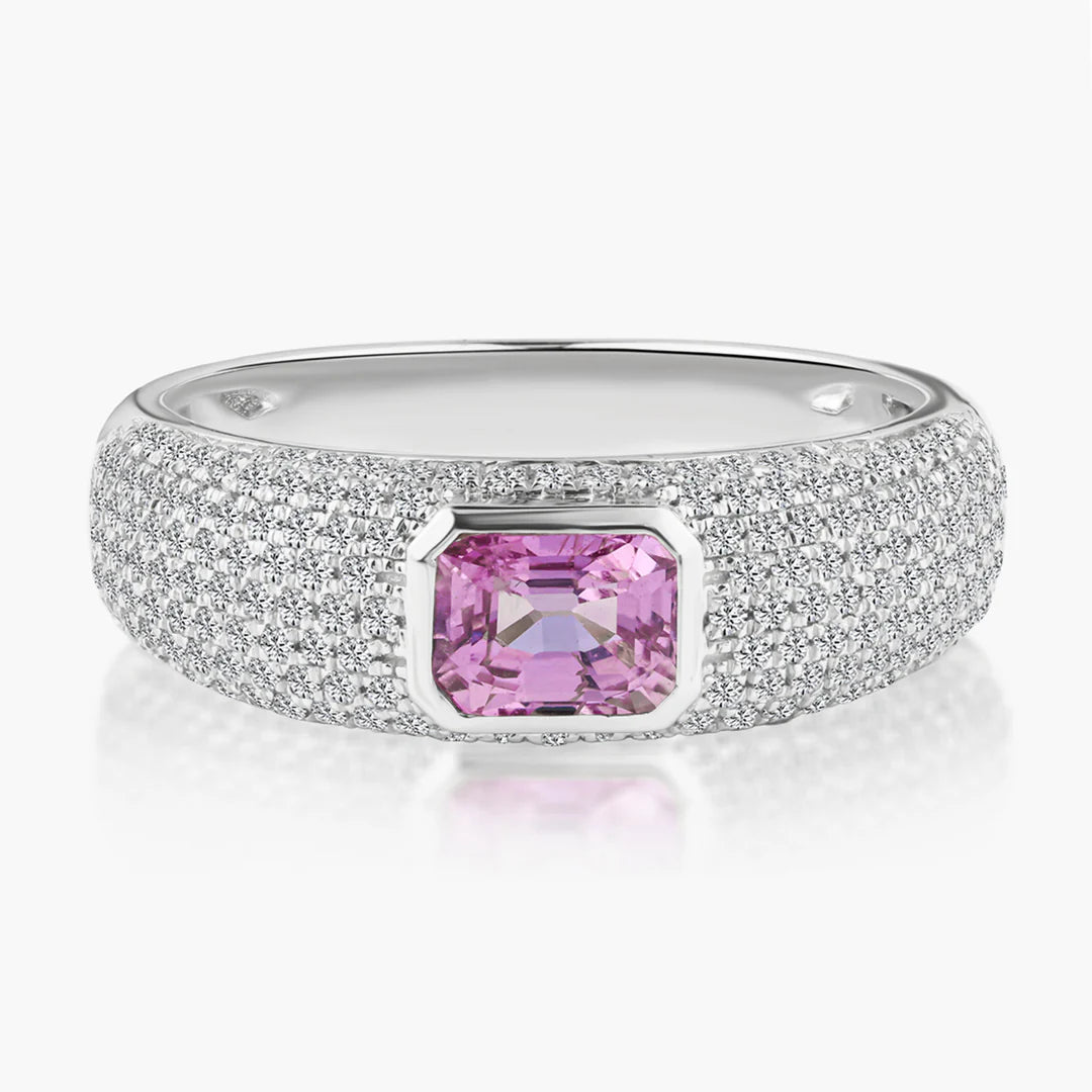 Pavé Gemstone Cigar Ring