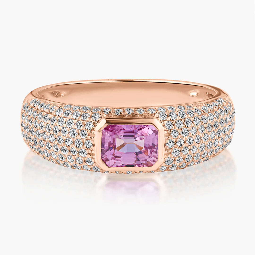 Pavé Gemstone Cigar Ring
