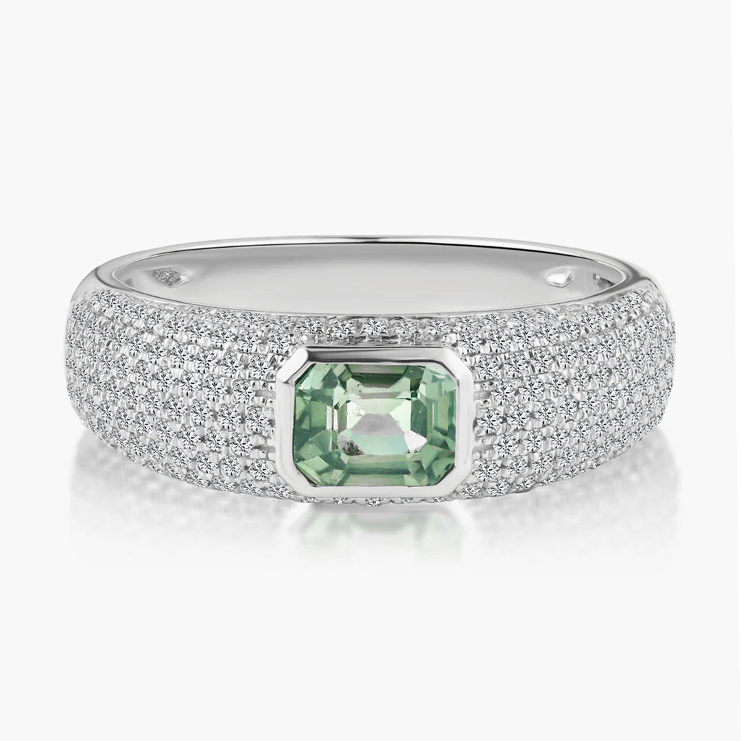 Pavé Gemstone Cigar Ring