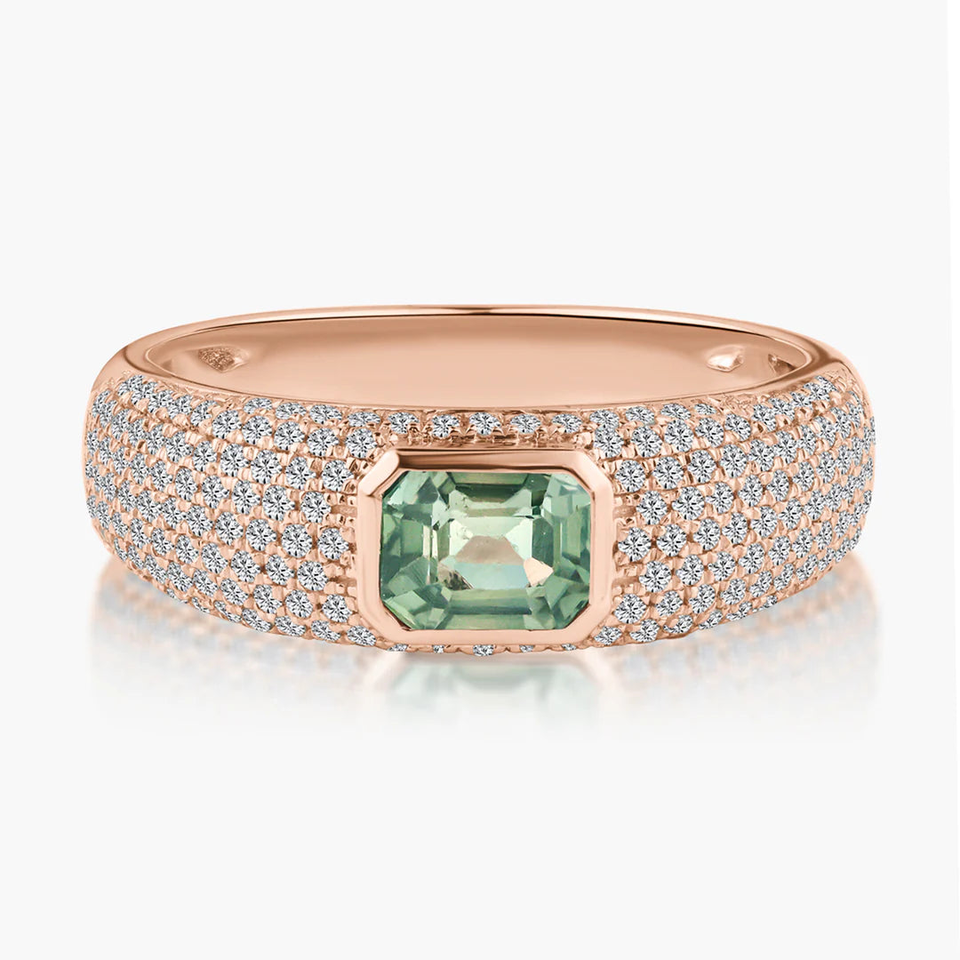 Pavé Gemstone Cigar Ring
