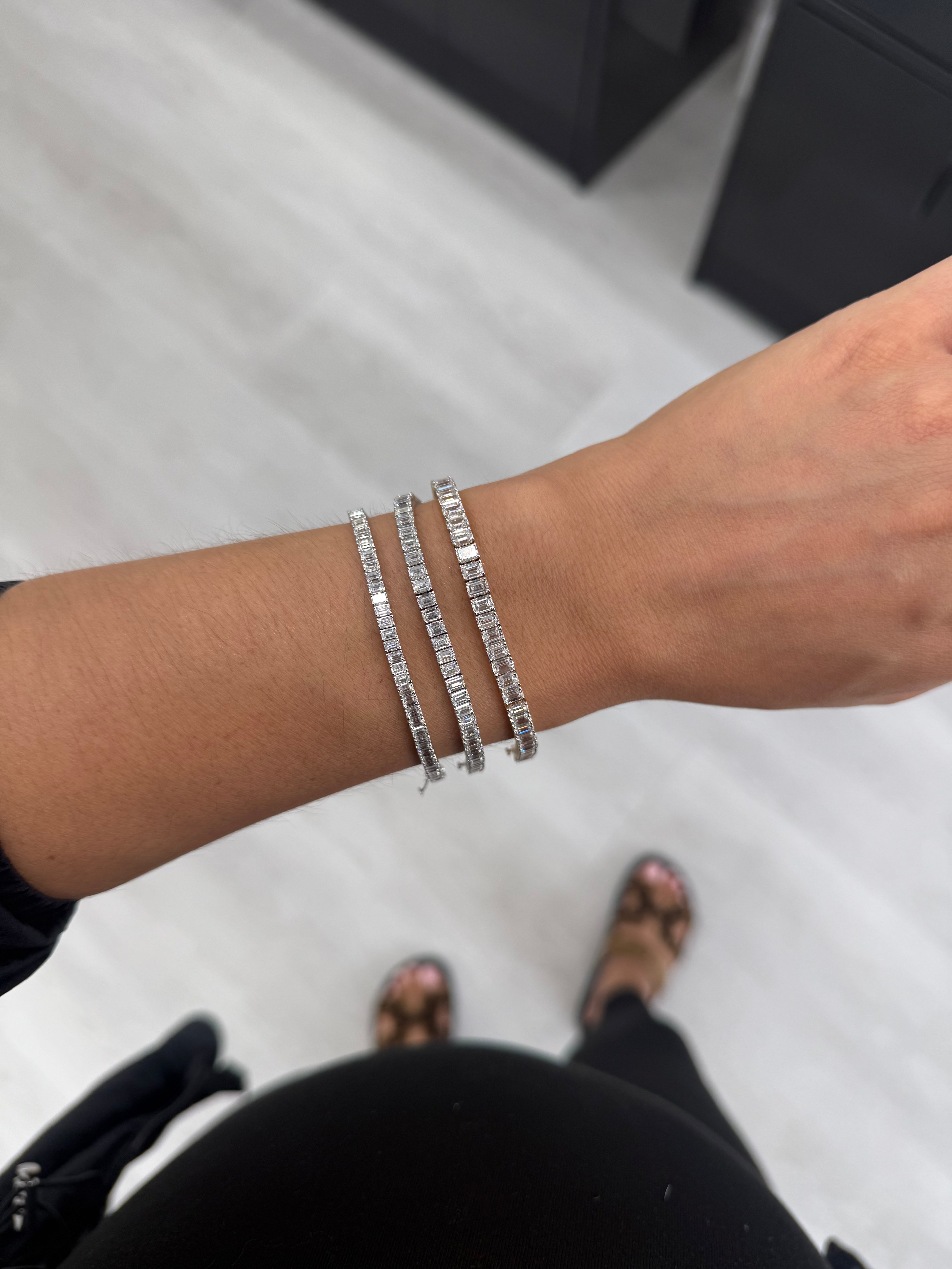 Emerald Cut Lab Tennis Bracelet