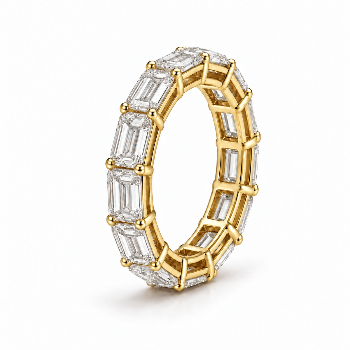 East To West Emerald Cut Eternity