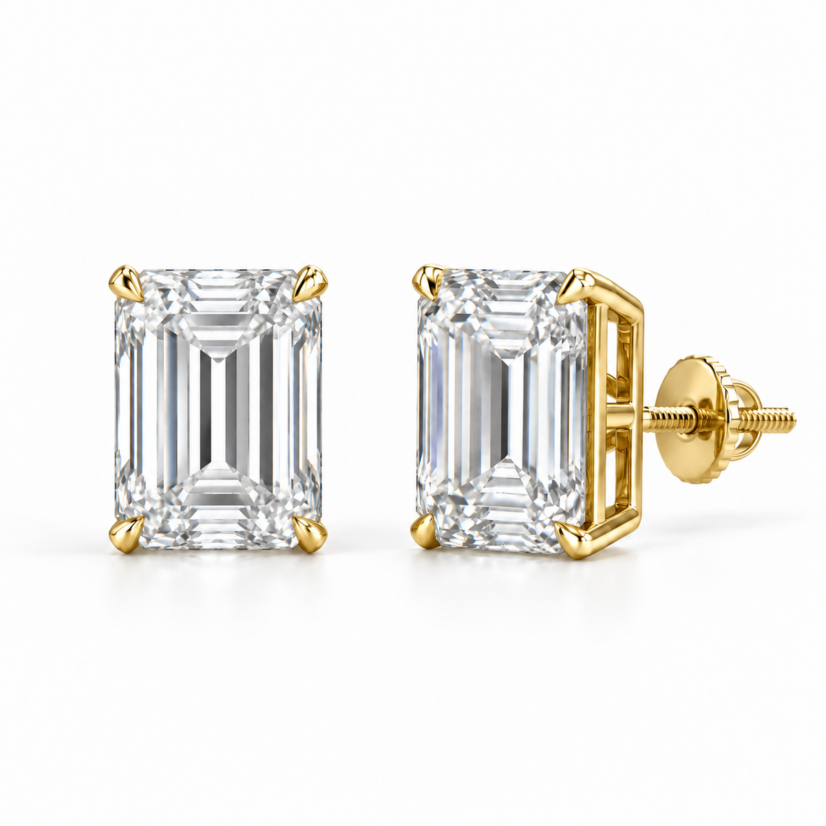 4ct Emerald Studs