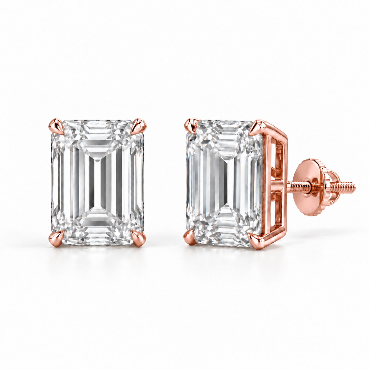 4ct Emerald Studs