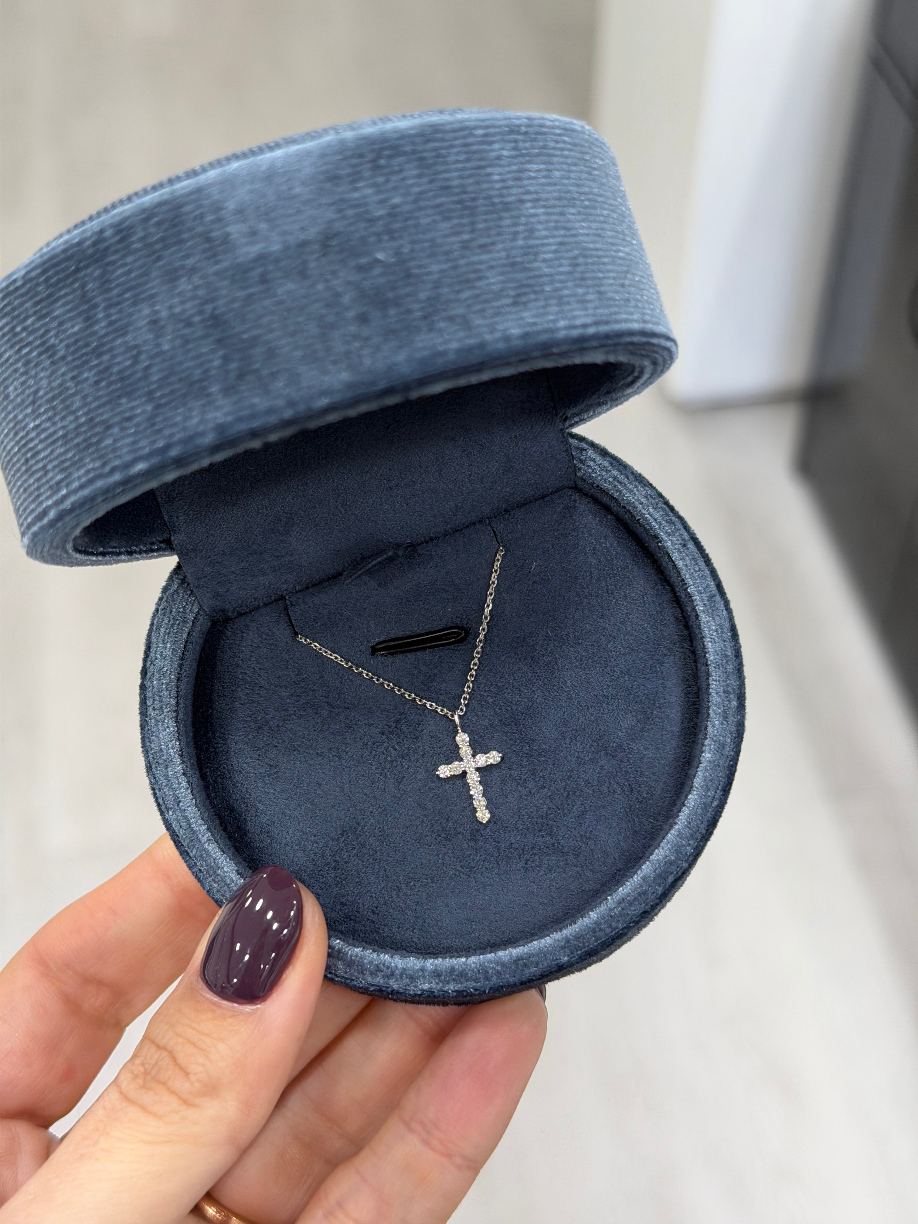 Small Lab Diamond Cross Necklace