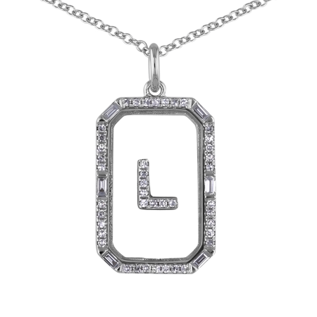 Diamond Initial Crystal Tag