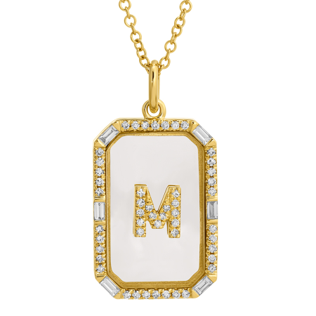 Diamond Initial Crystal Tag