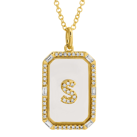 Diamond Initial Crystal Tag