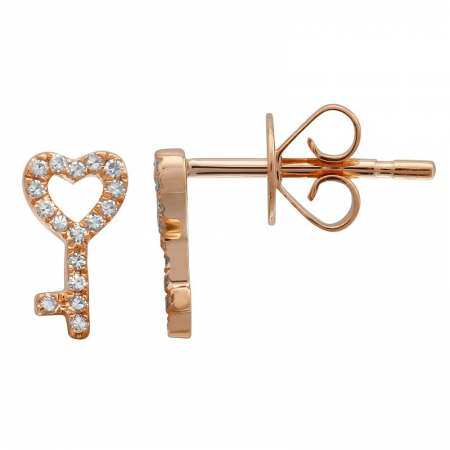 Heart Key Studs