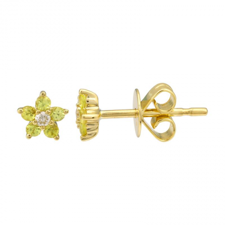 Mini Gemstone Flower Studs