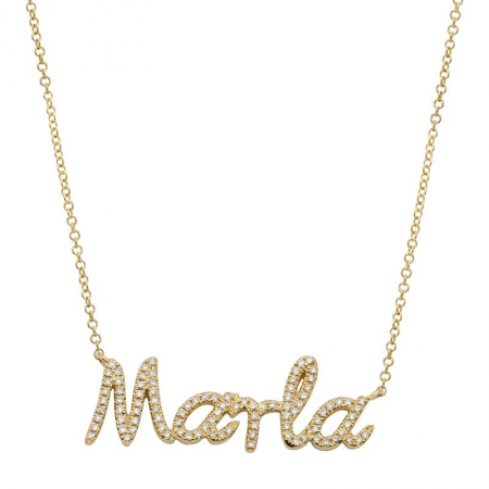Pavé Script Necklace