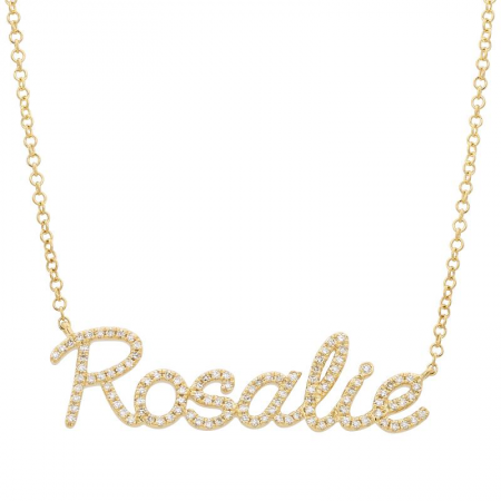 Pavé Script Necklace