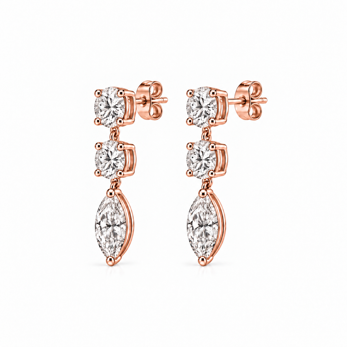 Grace Pear Double Drop Stud