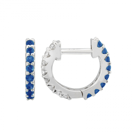 Small Half Gem Half Diamond Huggies