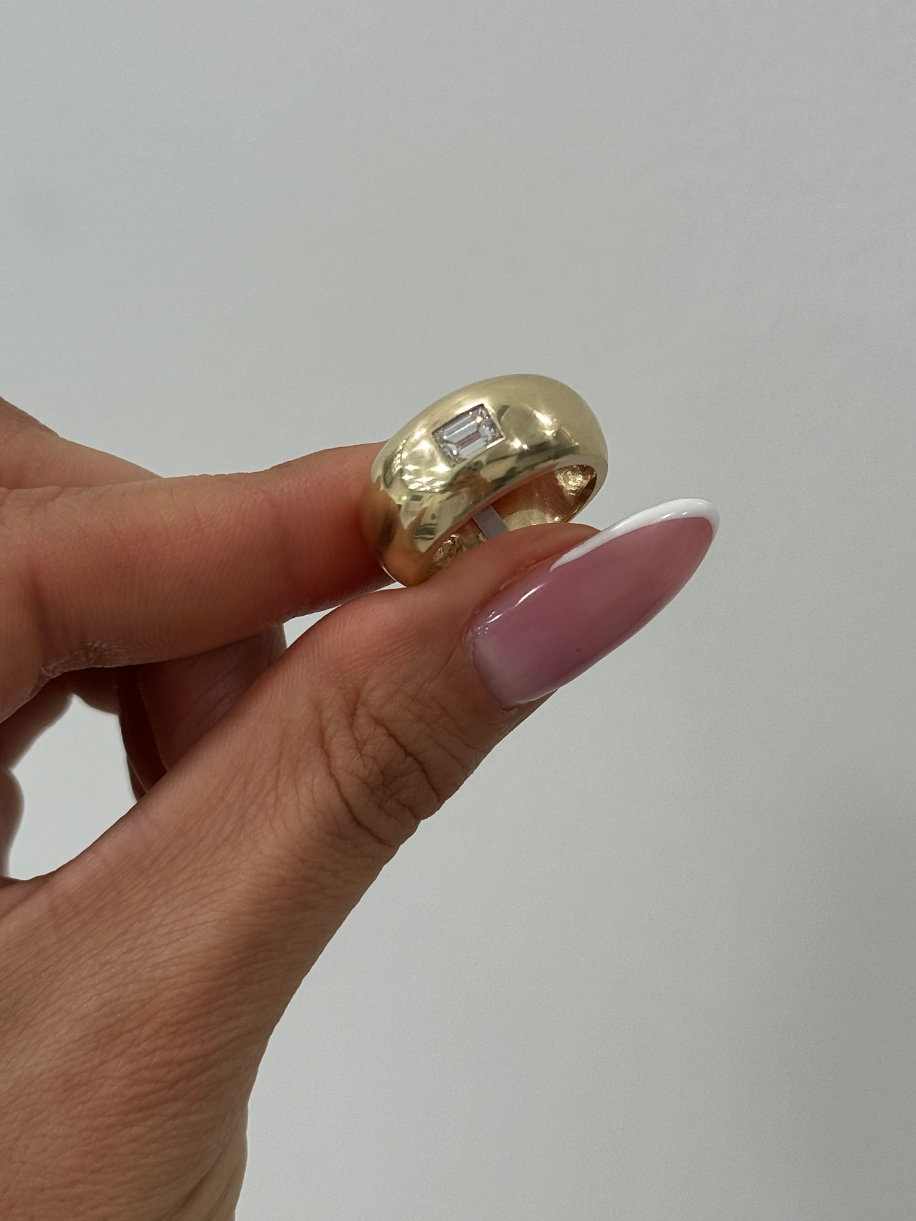 Cigar Ring + Emerald Cut Diamond