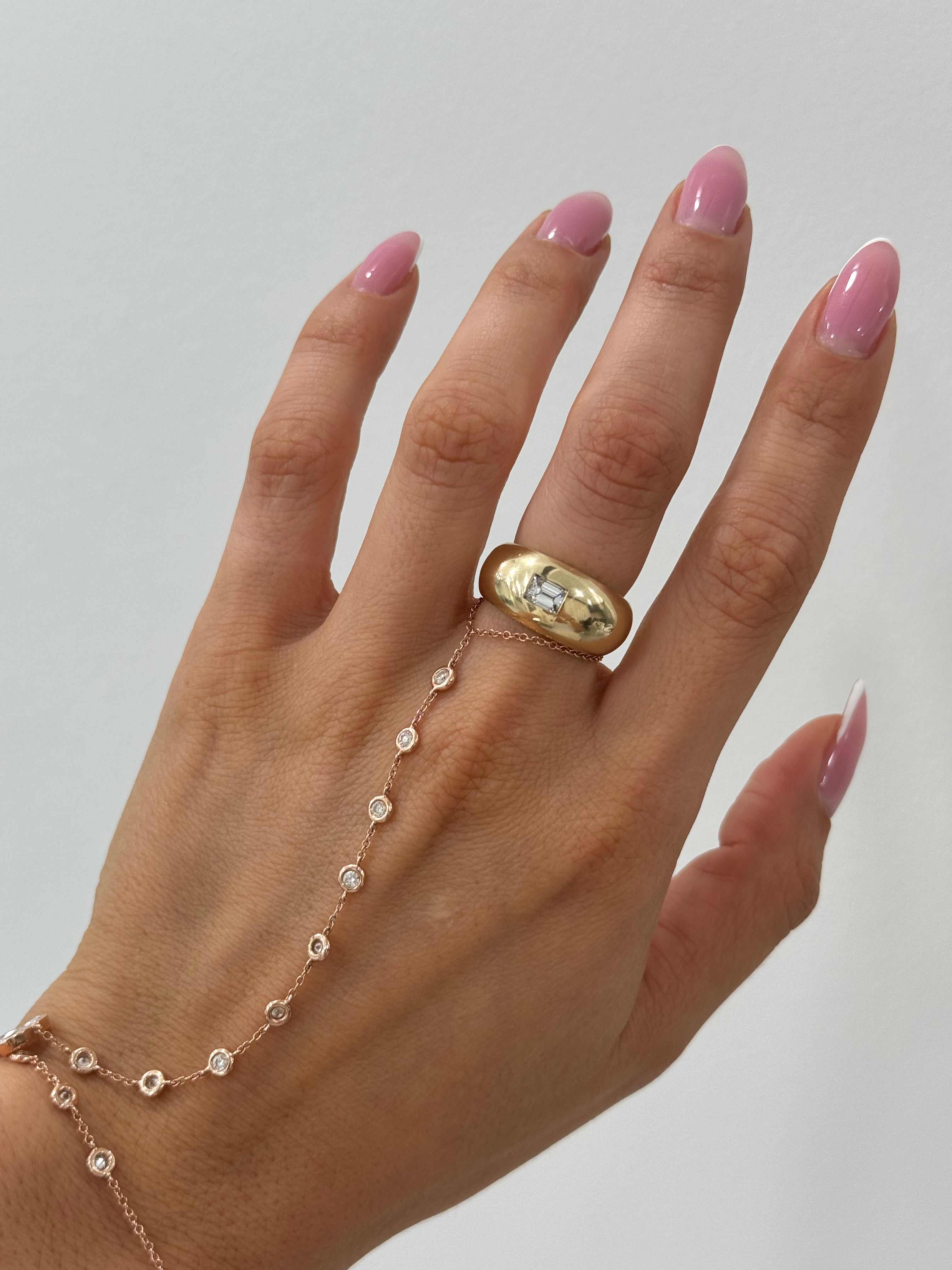 Cigar Ring + Emerald Cut Diamond