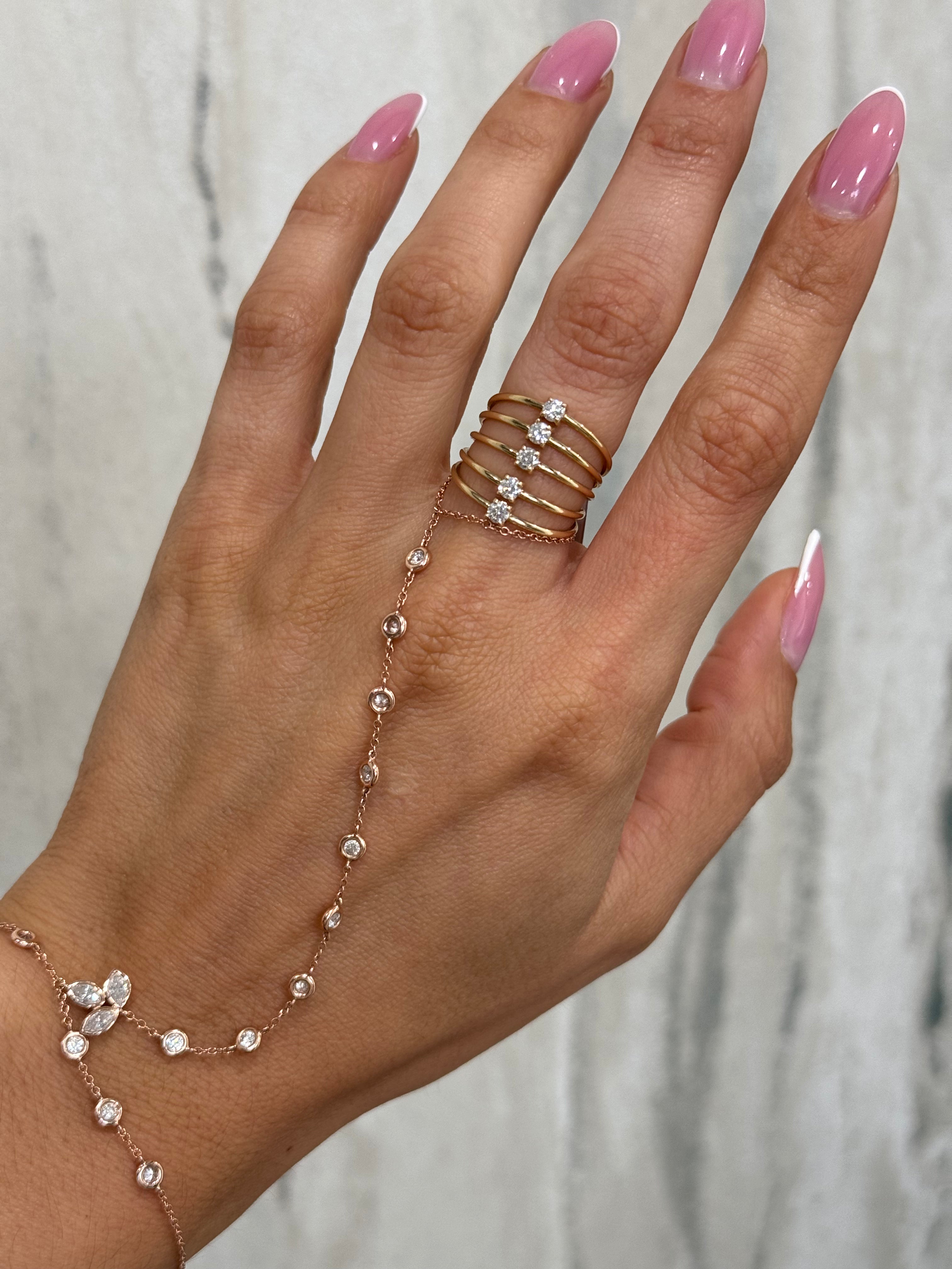 5 Diamond Coil Ring