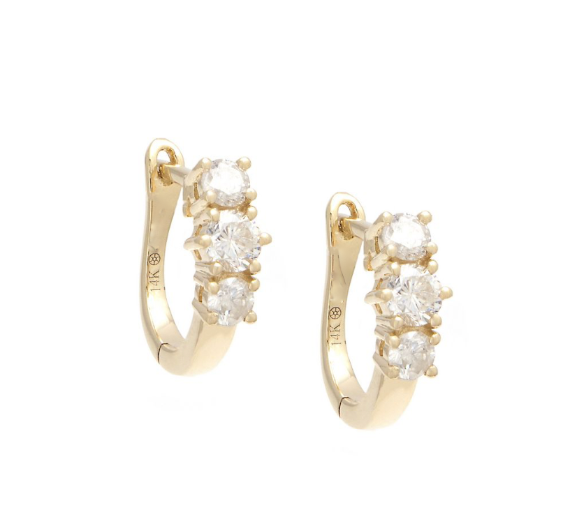 Chunky Diamond Oval Huggy