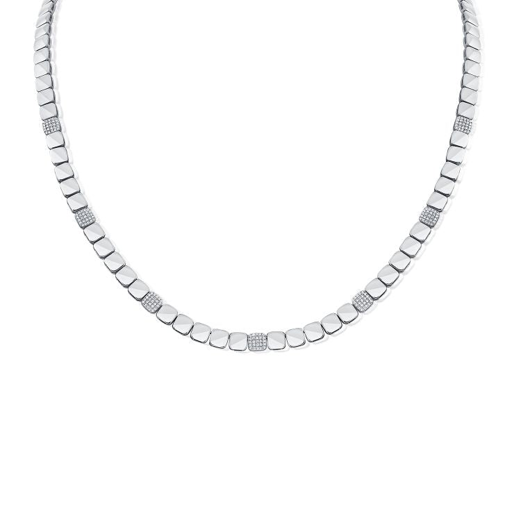 Squares + Pavé Diamond Necklace