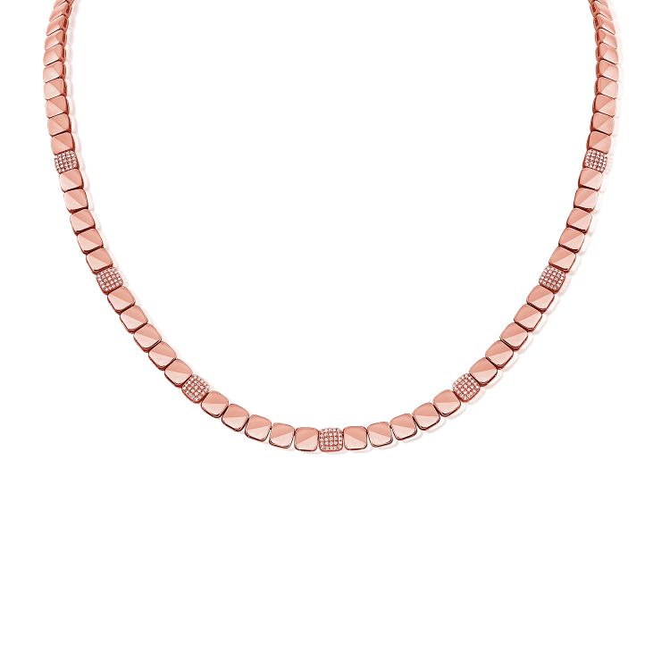 Squares + Pavé Diamond Necklace