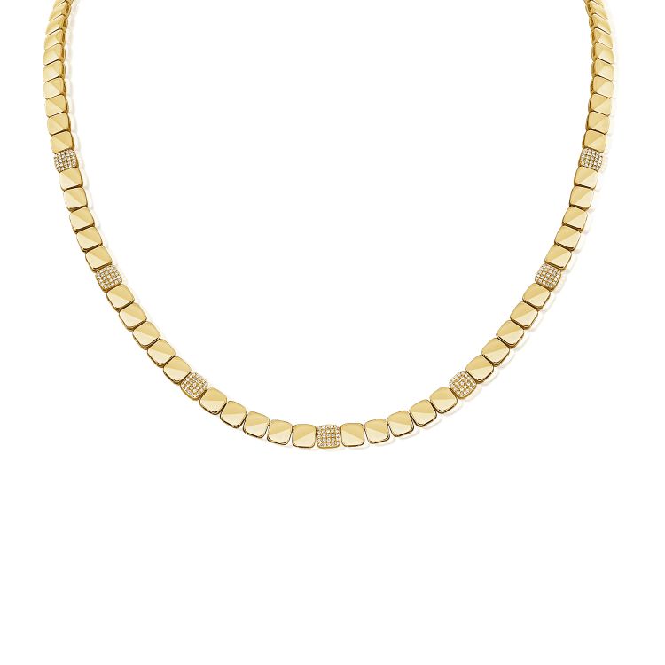 Squares + Pavé Diamond Necklace