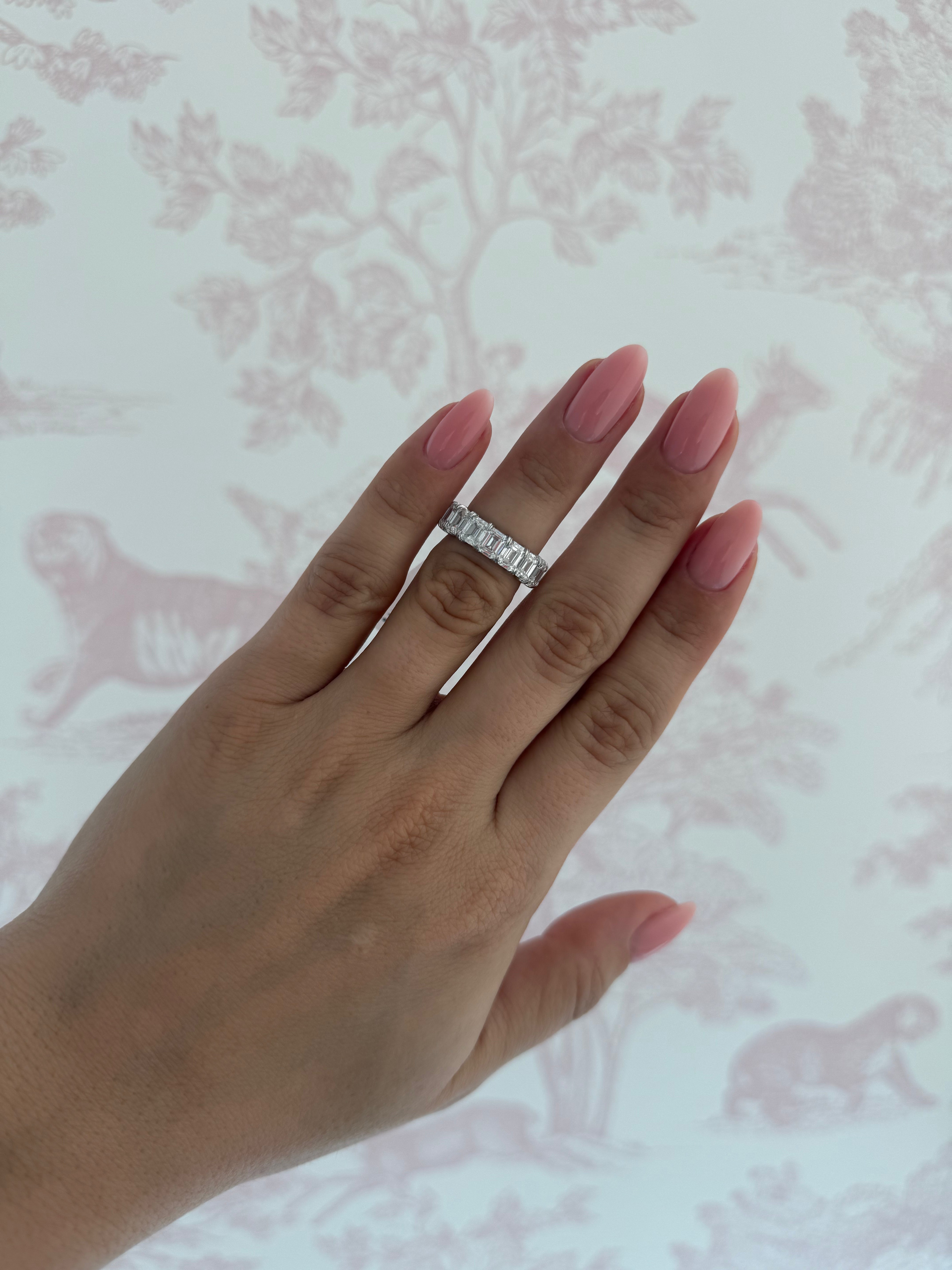 XL Emerald Diamond Eternity Band