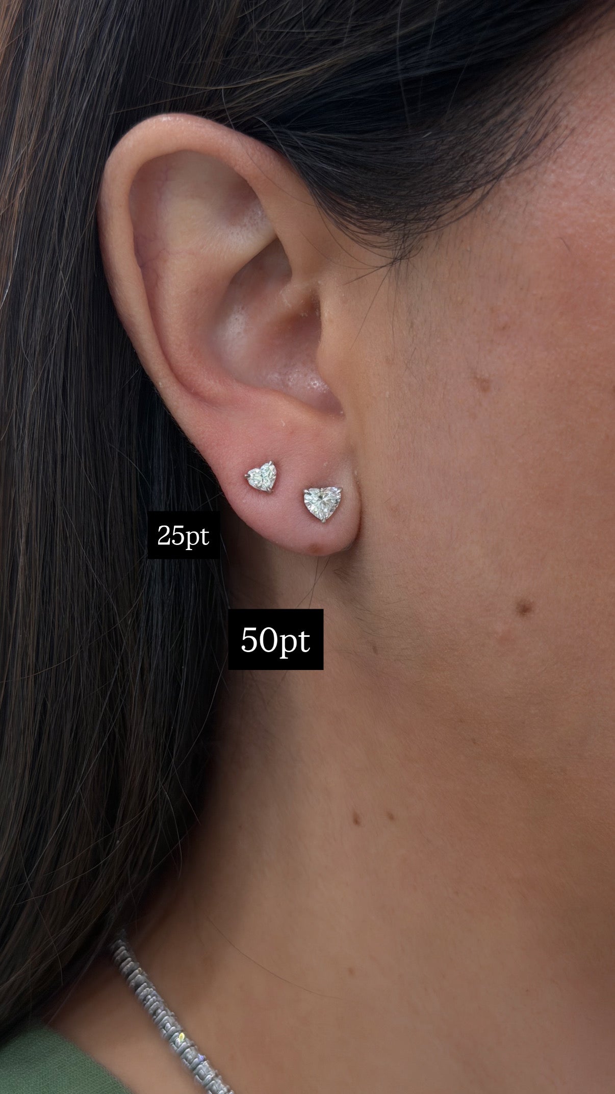 Lab Heart Diamond Studs