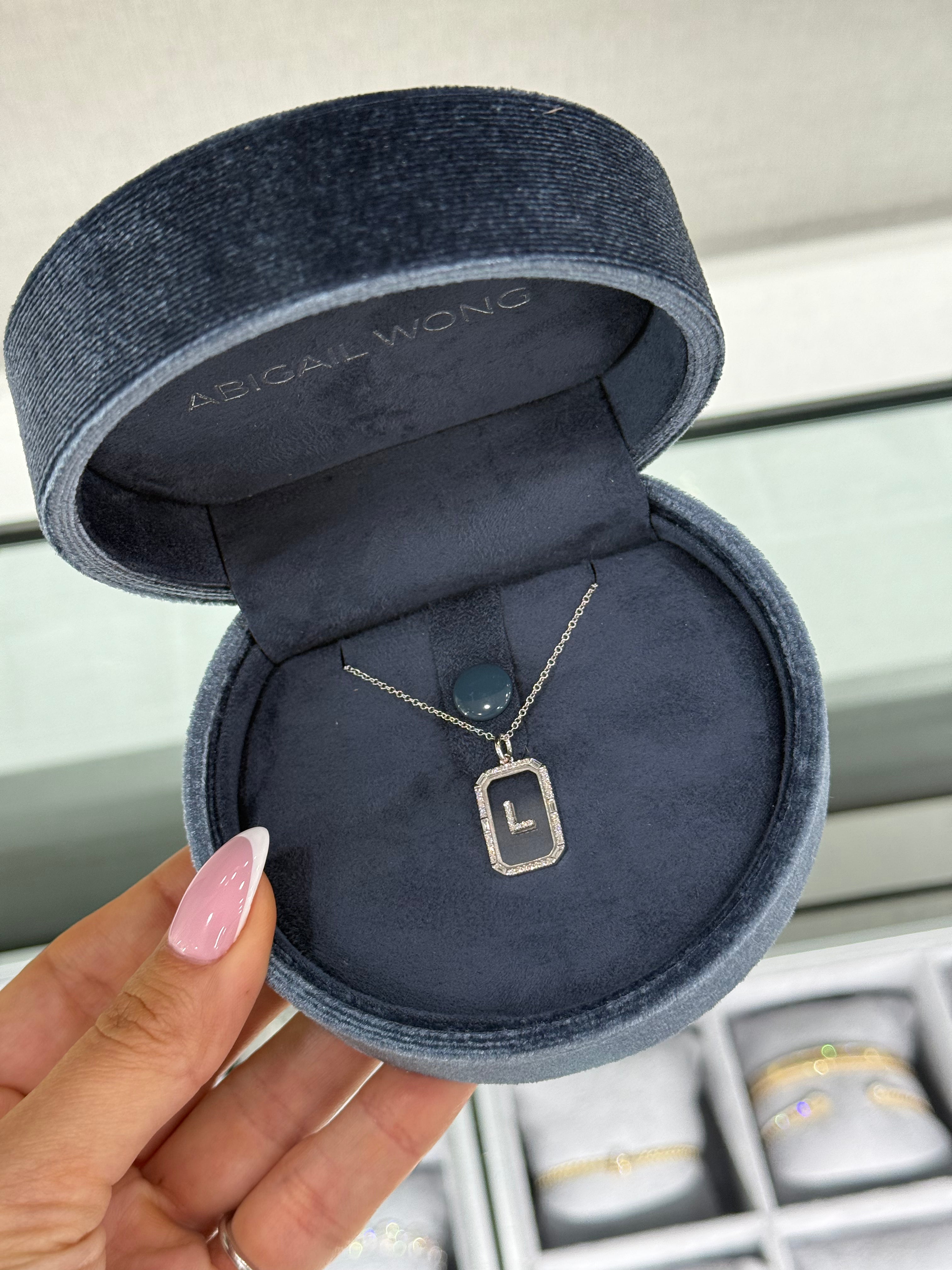 Diamond Initial Crystal Tag