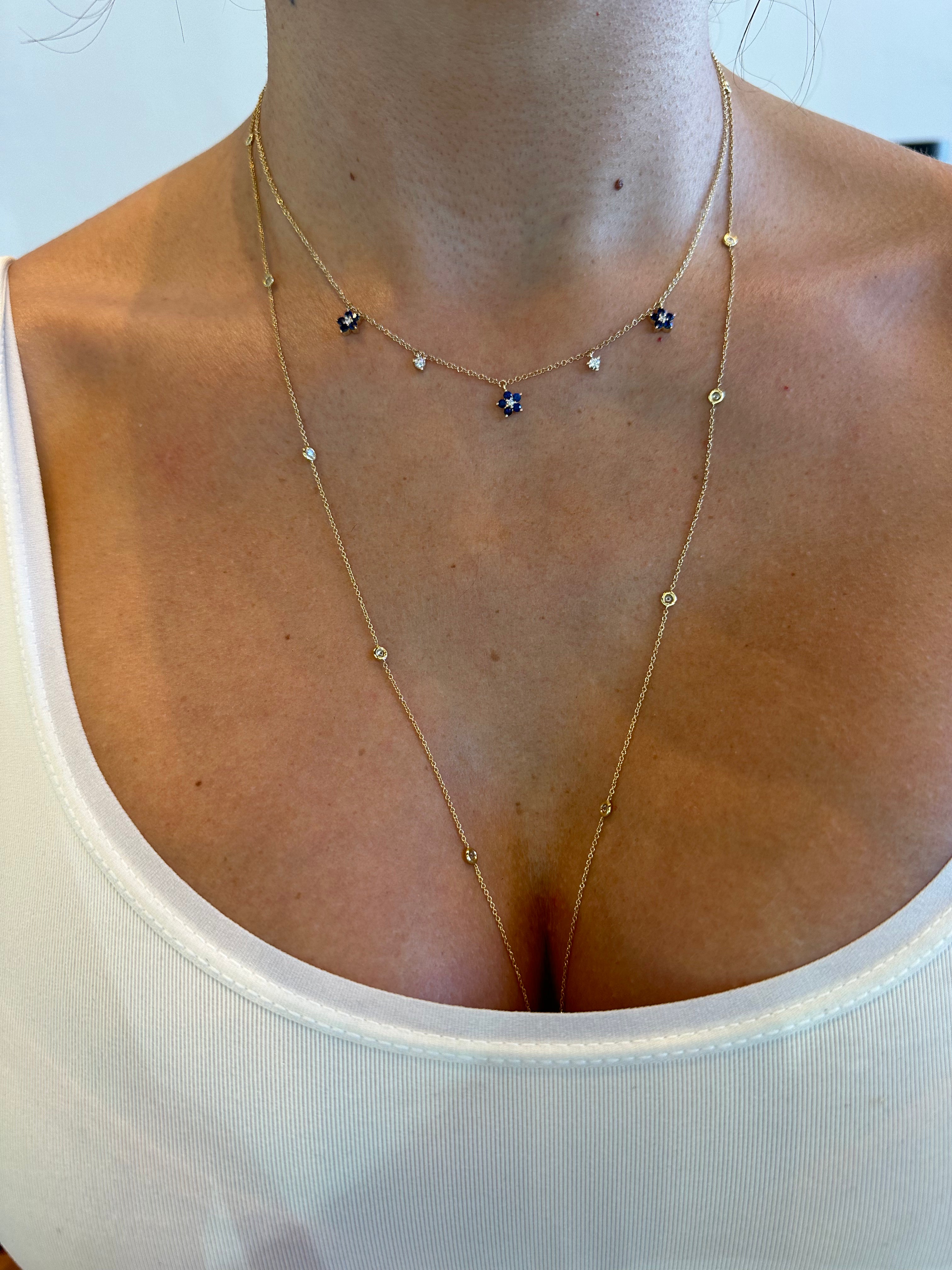 Flowers + Diamonds Station Necklace