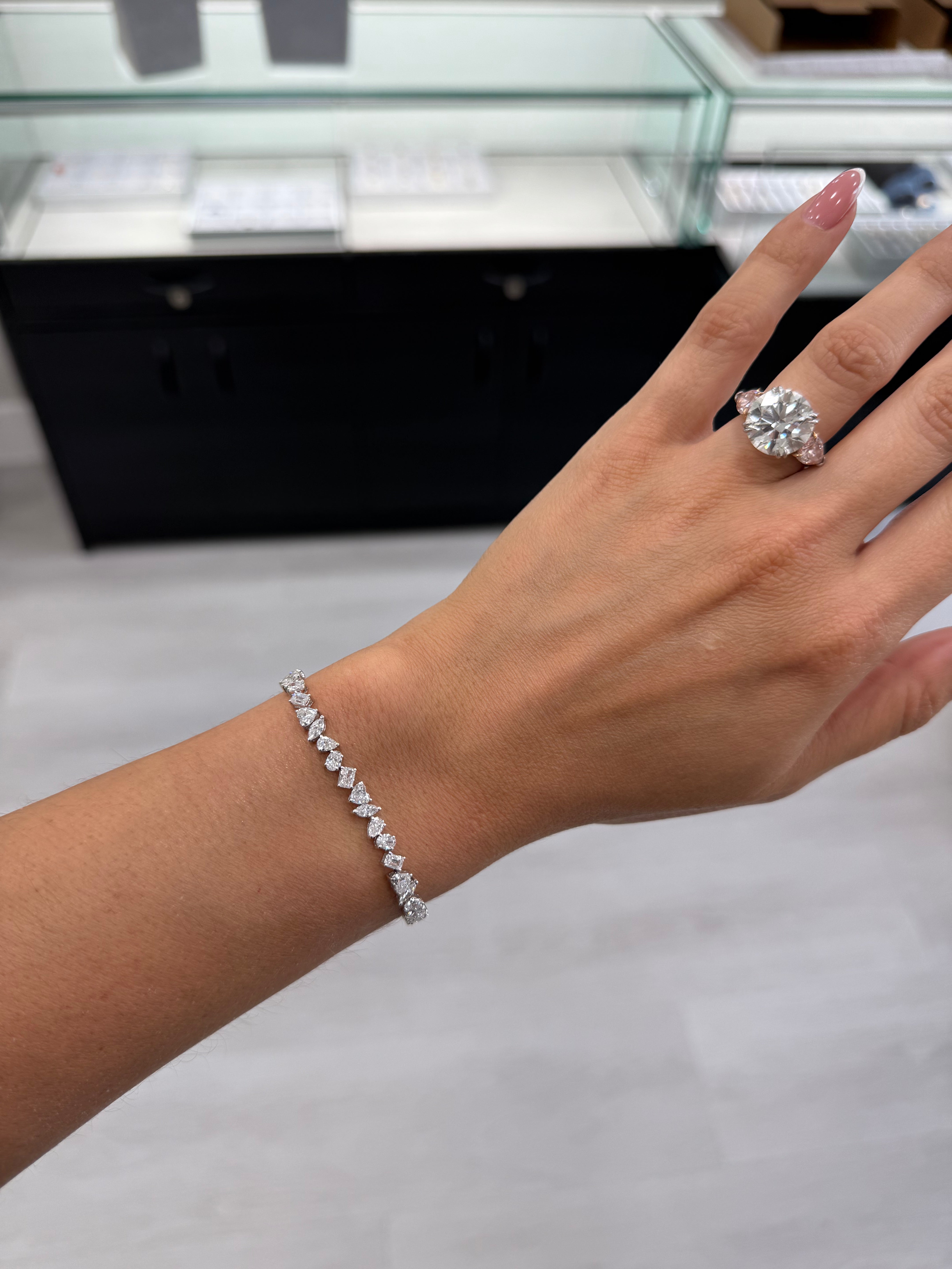 Small Fancy Cuts Lab Tennis Bracelet