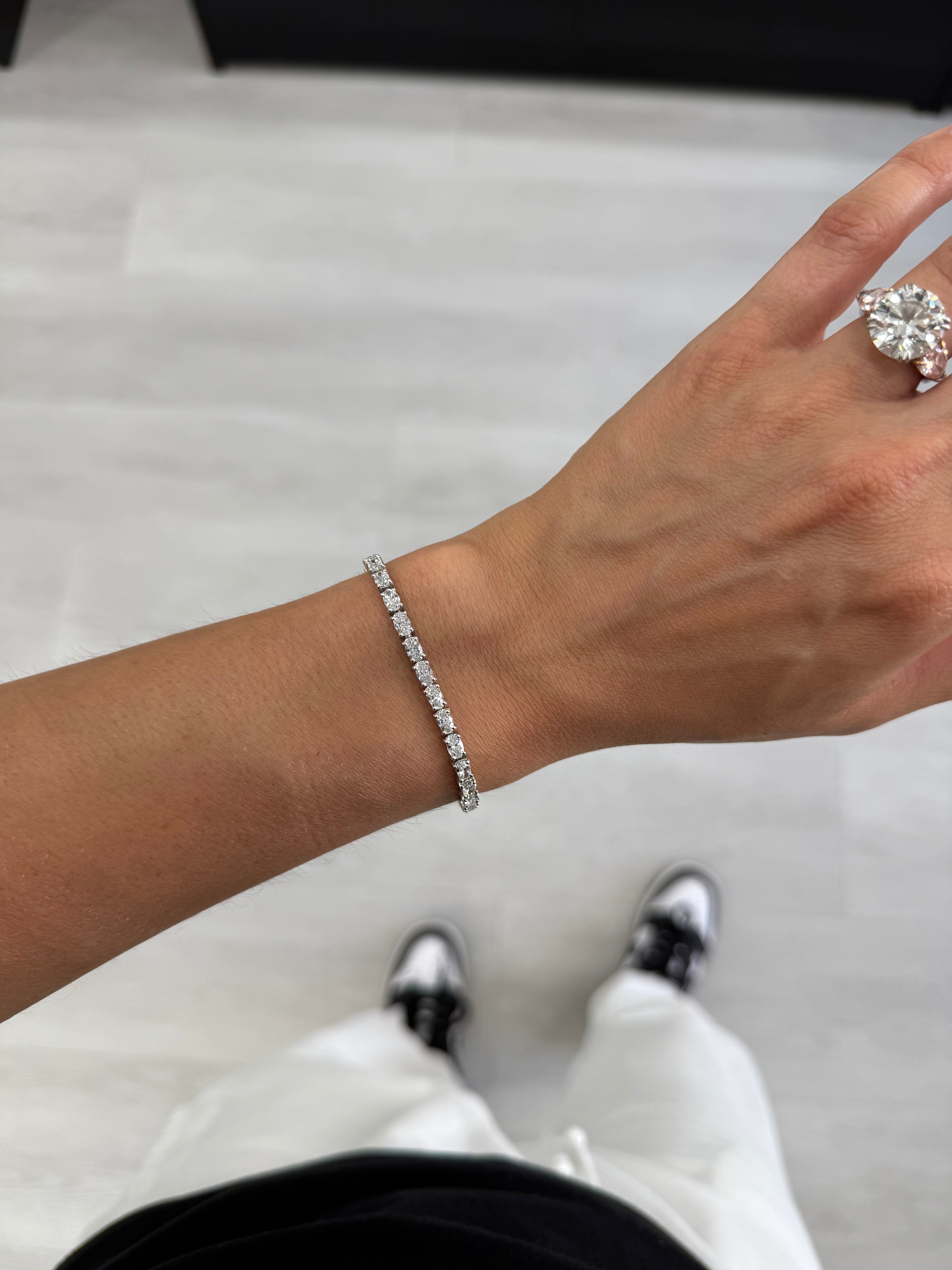 Oval East to West Lab Tennis Bracelet