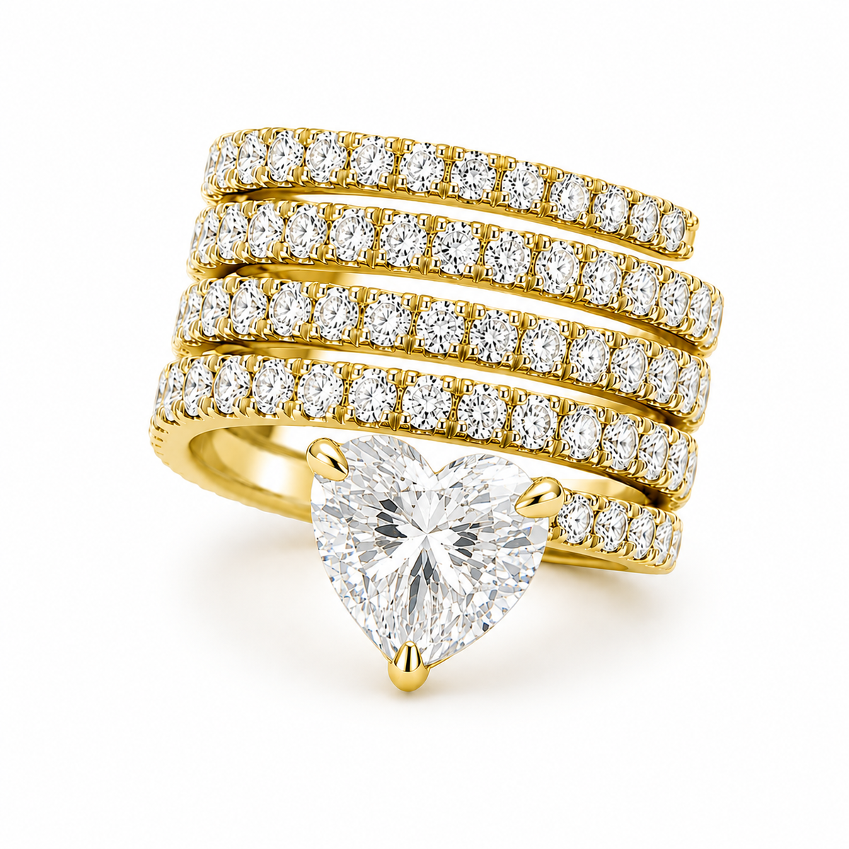 5 Spirals + Heart Ring