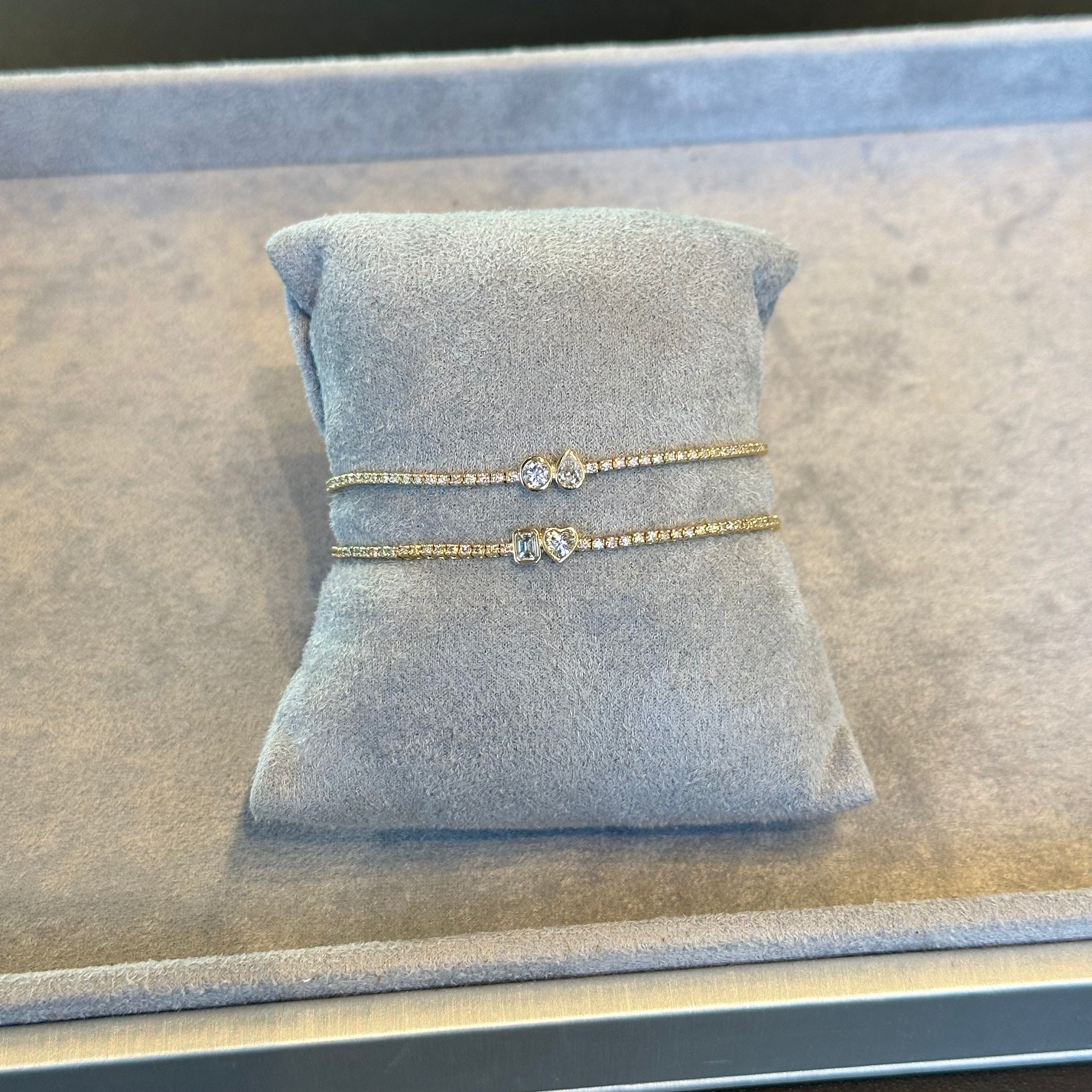 Bezeled Center Diamond Tennis Bracelet