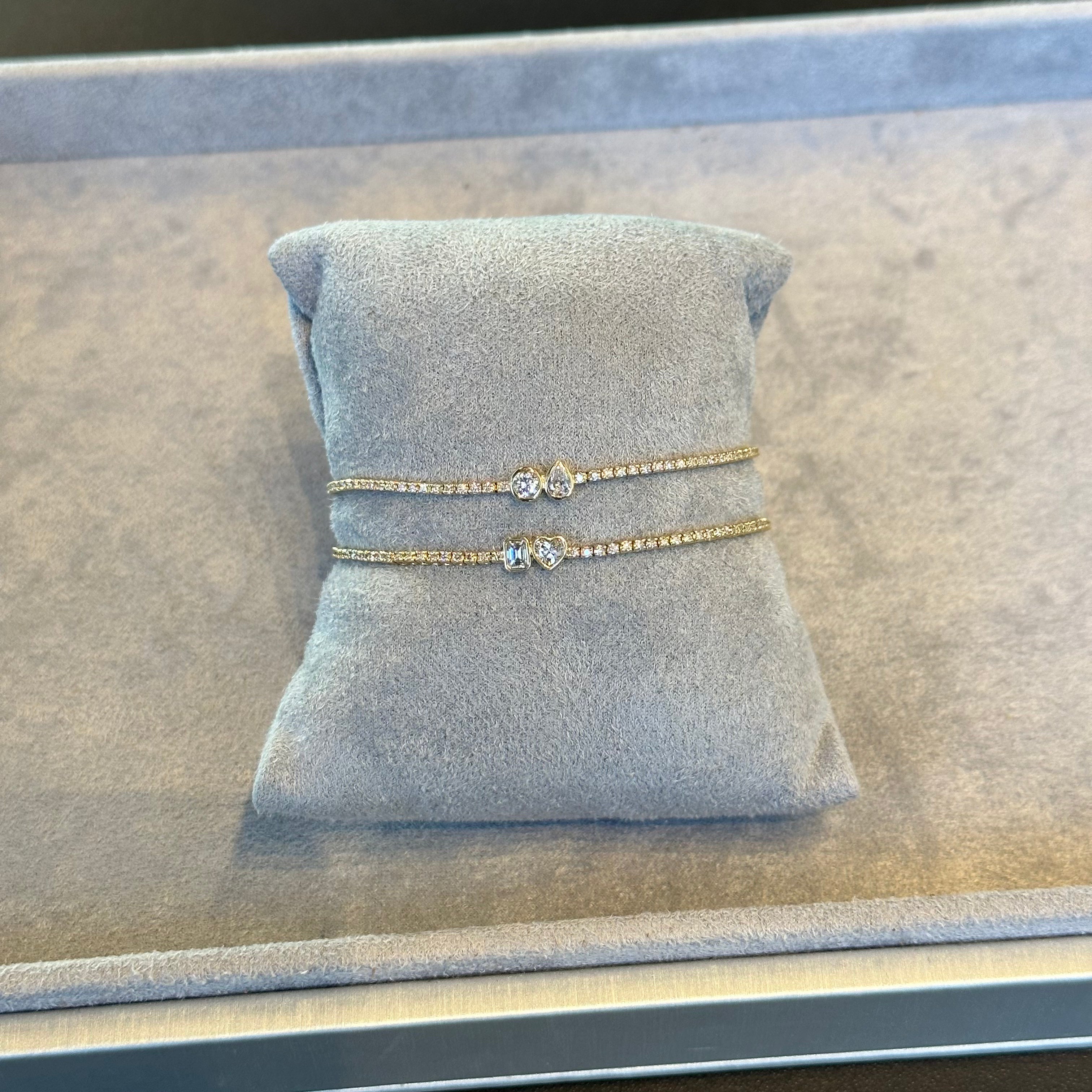 Bezeled Center Diamond Tennis Bracelet