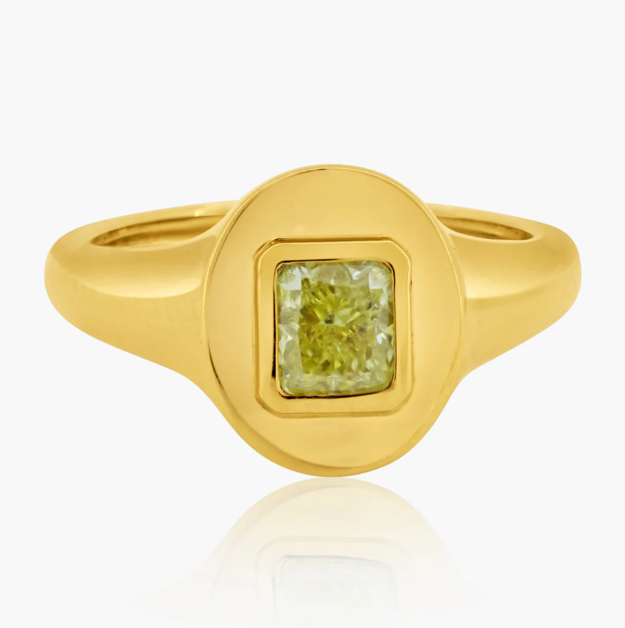 Yellow Diamond Signet Ring