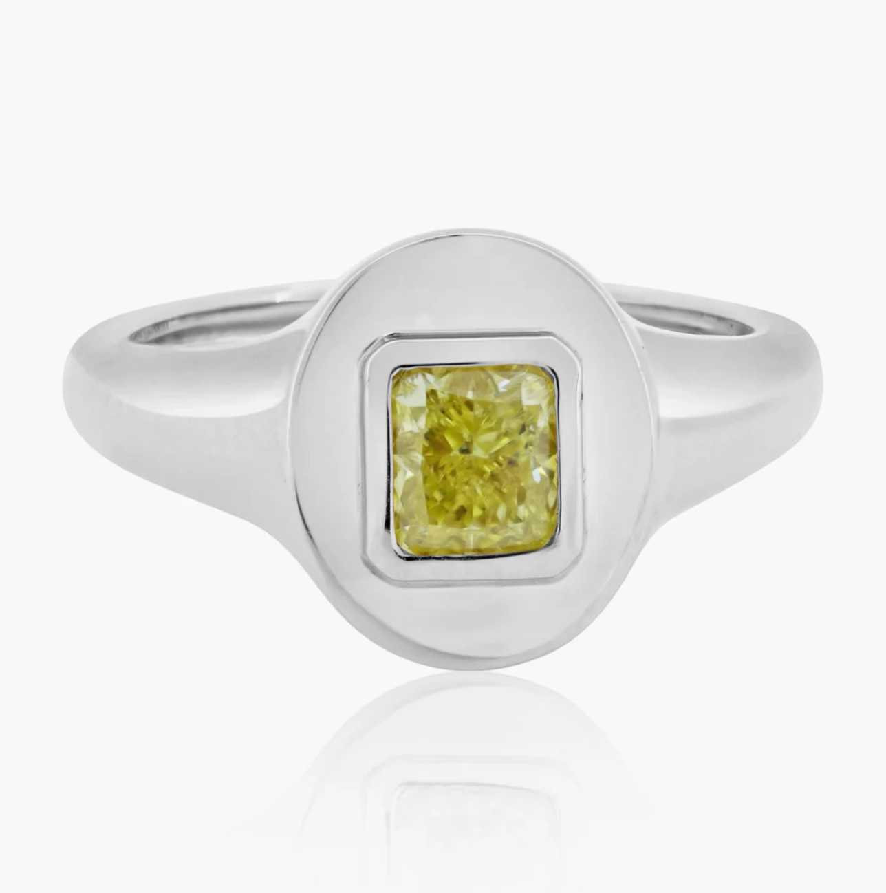 Yellow Diamond Signet Ring