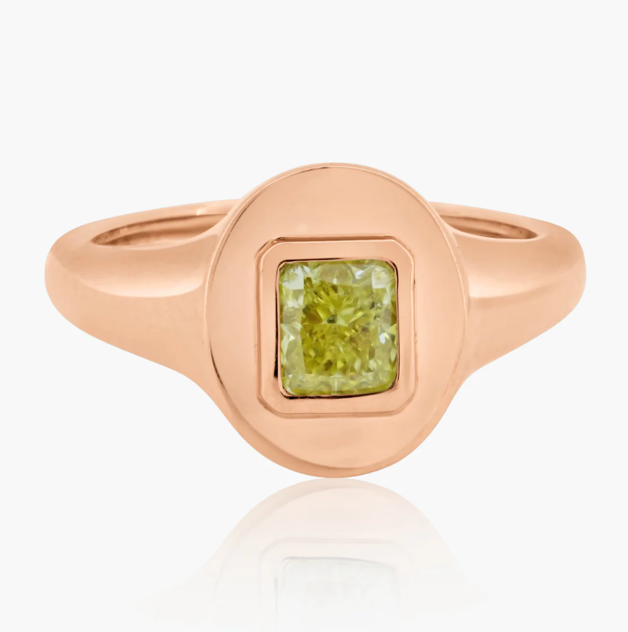 Yellow Diamond Signet Ring