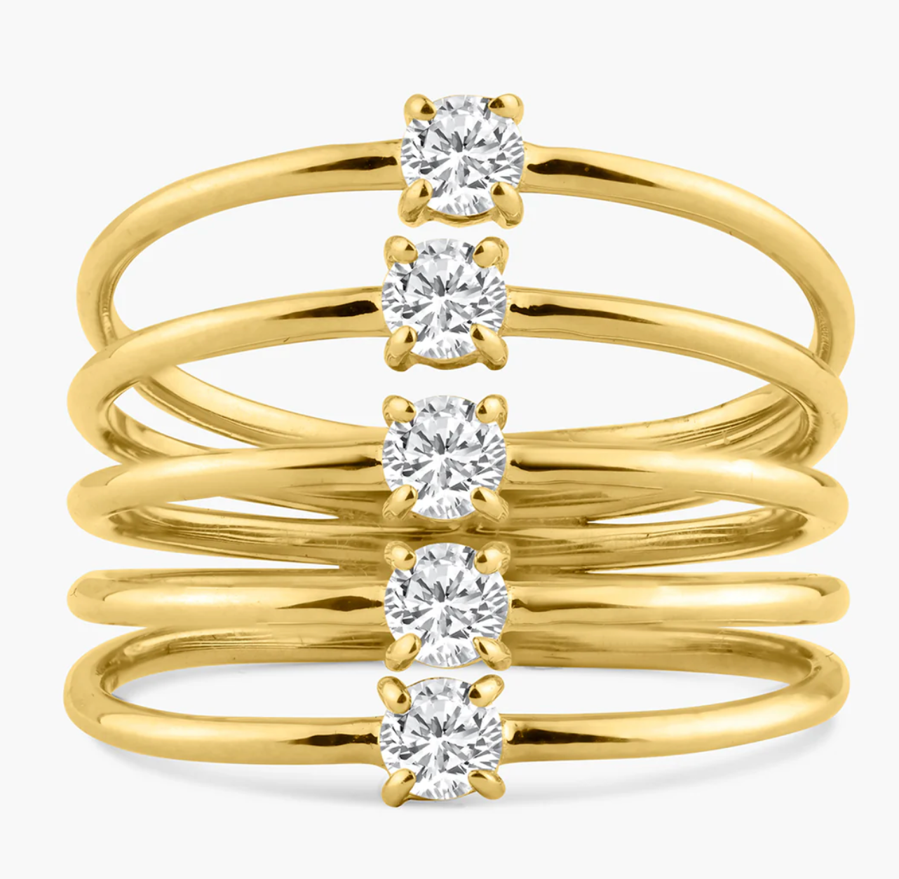 5 Diamond Coil Ring