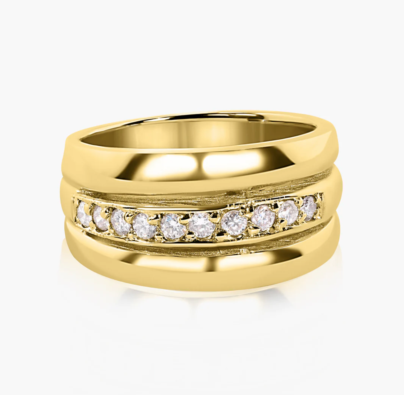 Chunky Solid + Diamond Ring