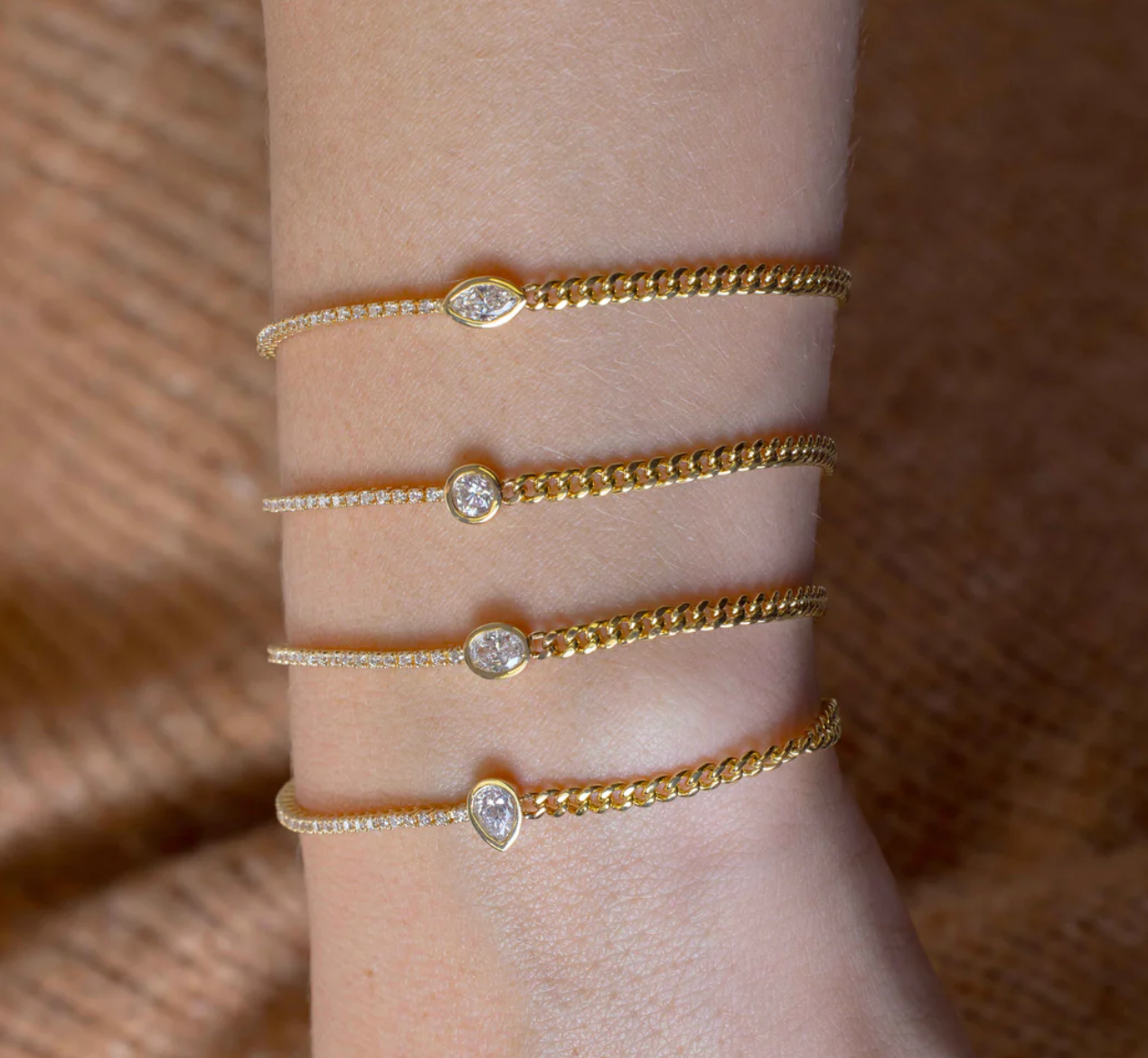 Half Cuban Half Tennis + Bezel Diamond