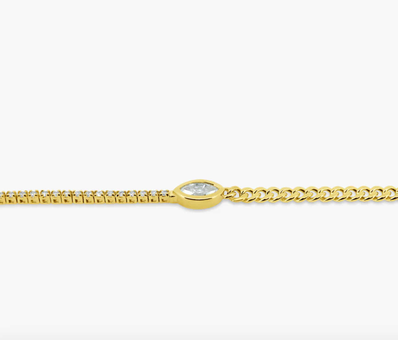 Half Cuban Half Tennis + Bezel Diamond