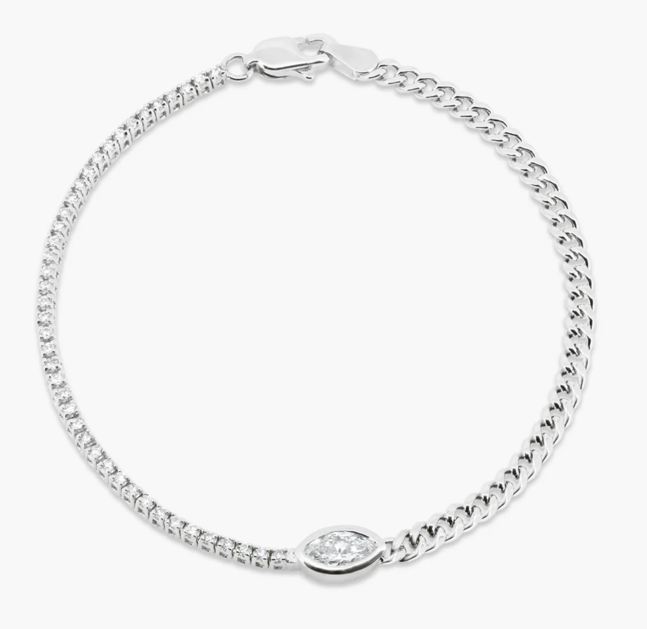 Half Cuban Half Tennis + Bezel Diamond